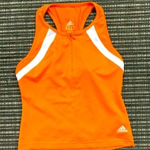 Orange track tank top.